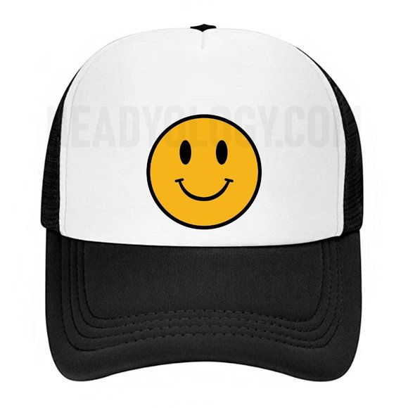 Smiley Face Emoji Baseball Hats Snapback Meshback Trucker Hats - Picture 11 of 13